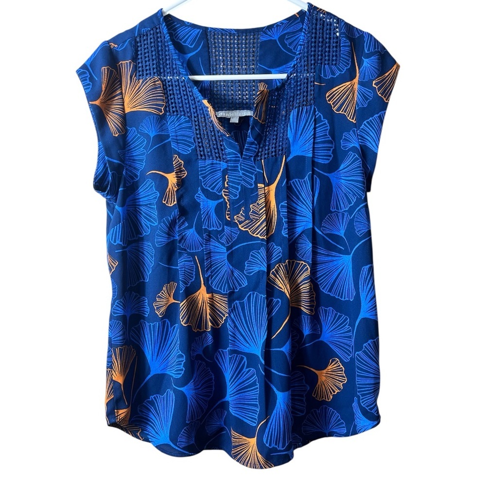Daniel Rainn Floral Tropical Short Sleeve Blouse Size PS Flowy‎ Boho Vacation